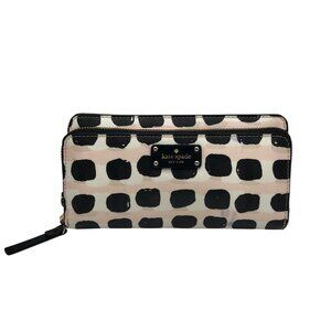 Kate Spade Light Pink And Black Leather Grove Street Wristlet